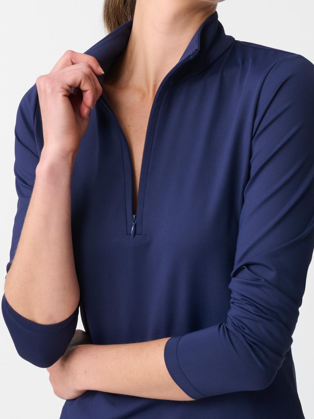 J.McLaughlin Ace 1/4 Zip Top Navy | Women Catalina Cloth™ Dresses