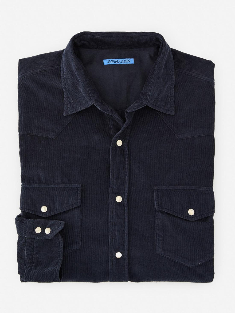 J.McLaughlin Ace High Woven Cord Shirt Navy | Men Shirts