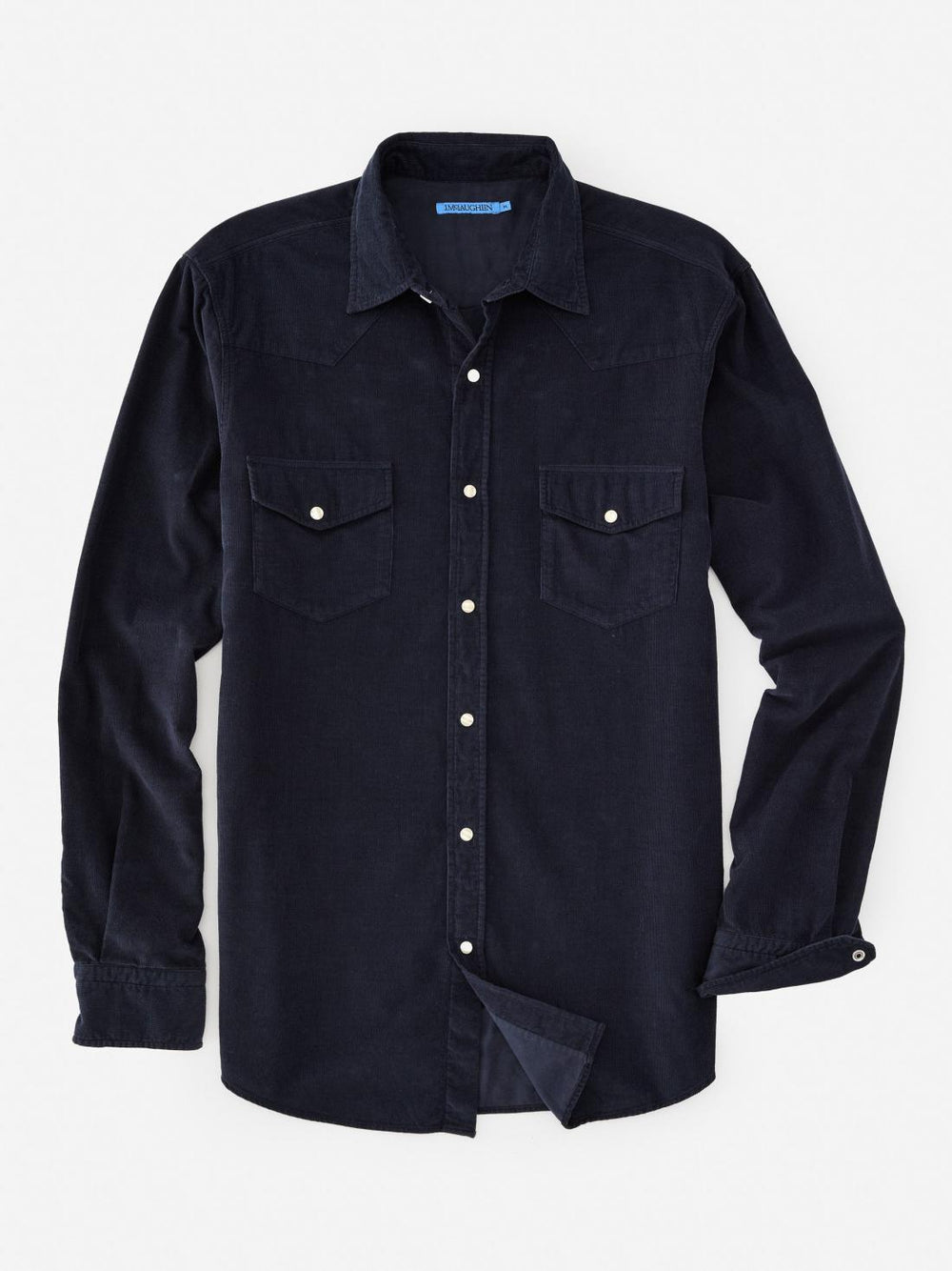 J.McLaughlin Ace High Woven Cord Shirt Navy | Men Shirts
