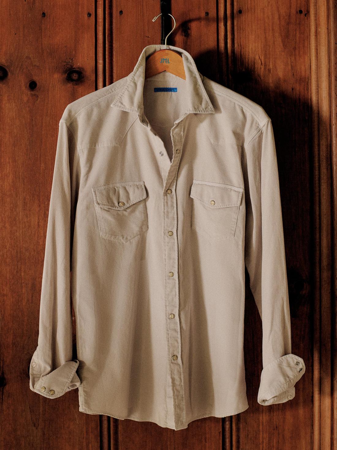 J.McLaughlin Ace High Woven Cord Shirt Pumice | Men Shirts