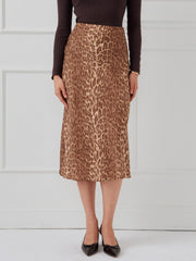 J.McLaughlin Adelyn Skirt In Neo Tanzania Bias Dark Brown/brown | Women Skirts