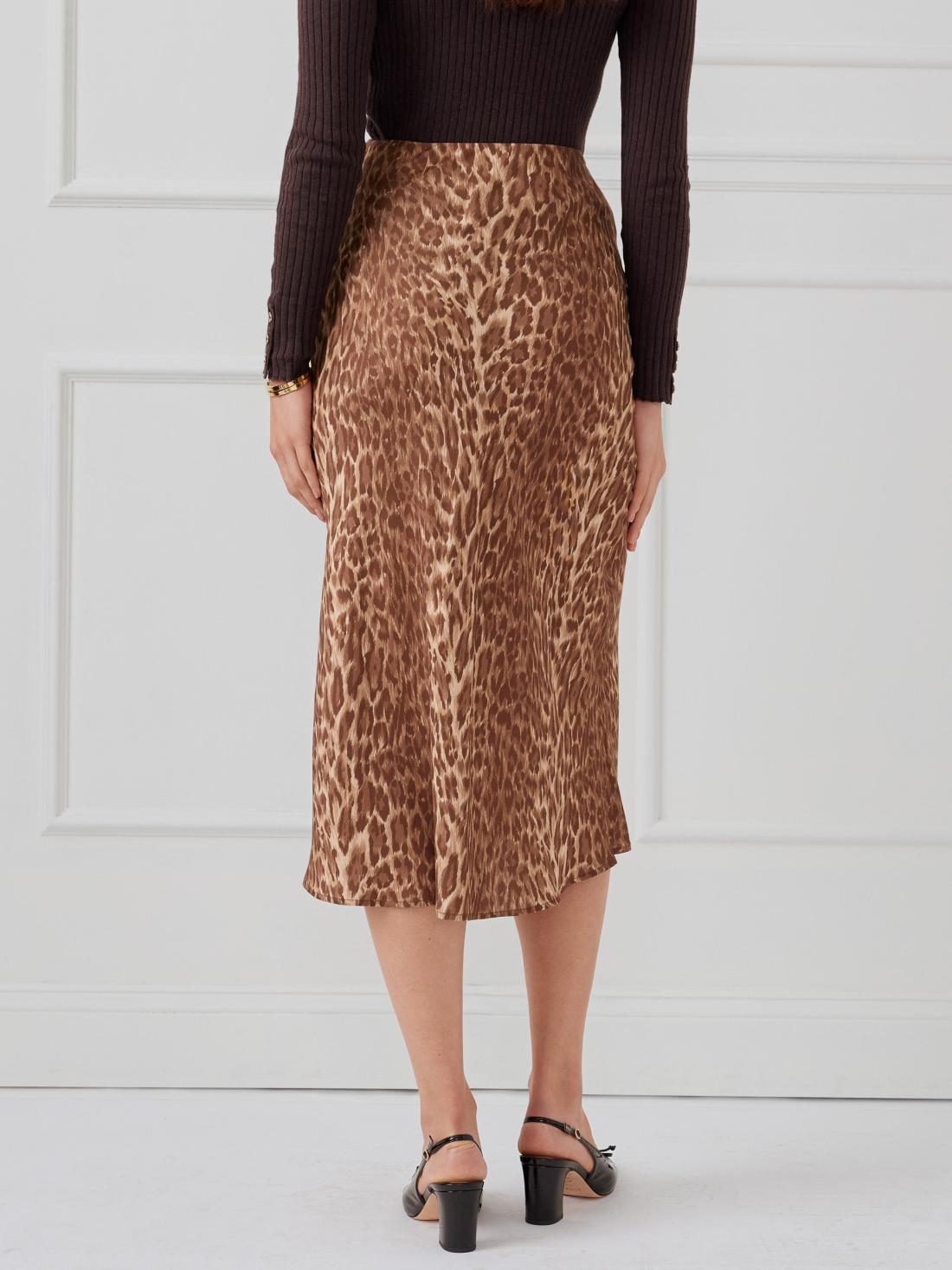 J.McLaughlin Adelyn Skirt In Neo Tanzania Bias Dark Brown/brown | Women Skirts
