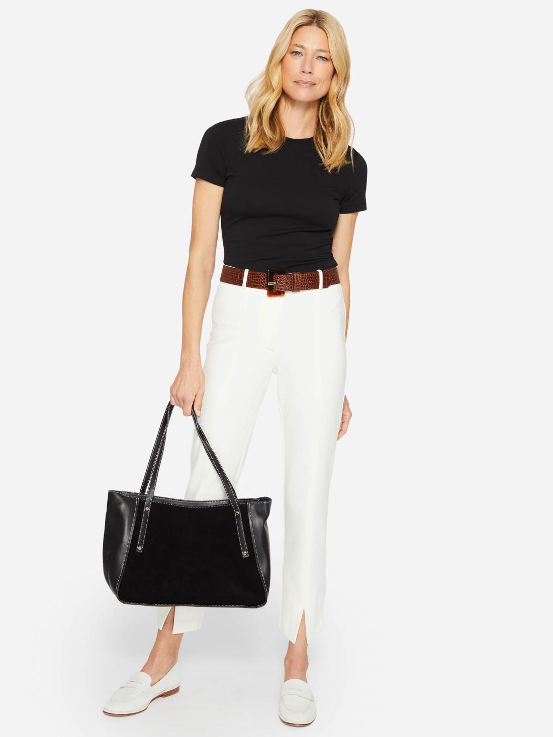 J.McLaughlin Allie Cap Sleeve Tee Black | Women Shirts &amp; Tops