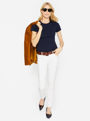 J.McLaughlin Allie Cap Sleeve Tee Navy | Women Shirts &amp; Tops