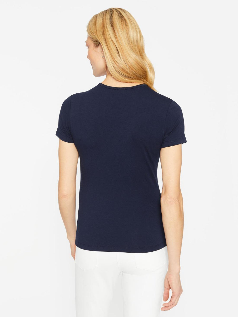 J.McLaughlin Allie Cap Sleeve Tee Navy | Women Shirts &amp; Tops