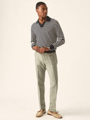 J.McLaughlin Amalfi Polo Sweater In Stripe Navy/egret White | Men/Women Knits &amp; Polos