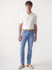 J.McLaughlin Amalfi Short Sleeve Polo Egret White | Men/Women Knits &amp; Polos