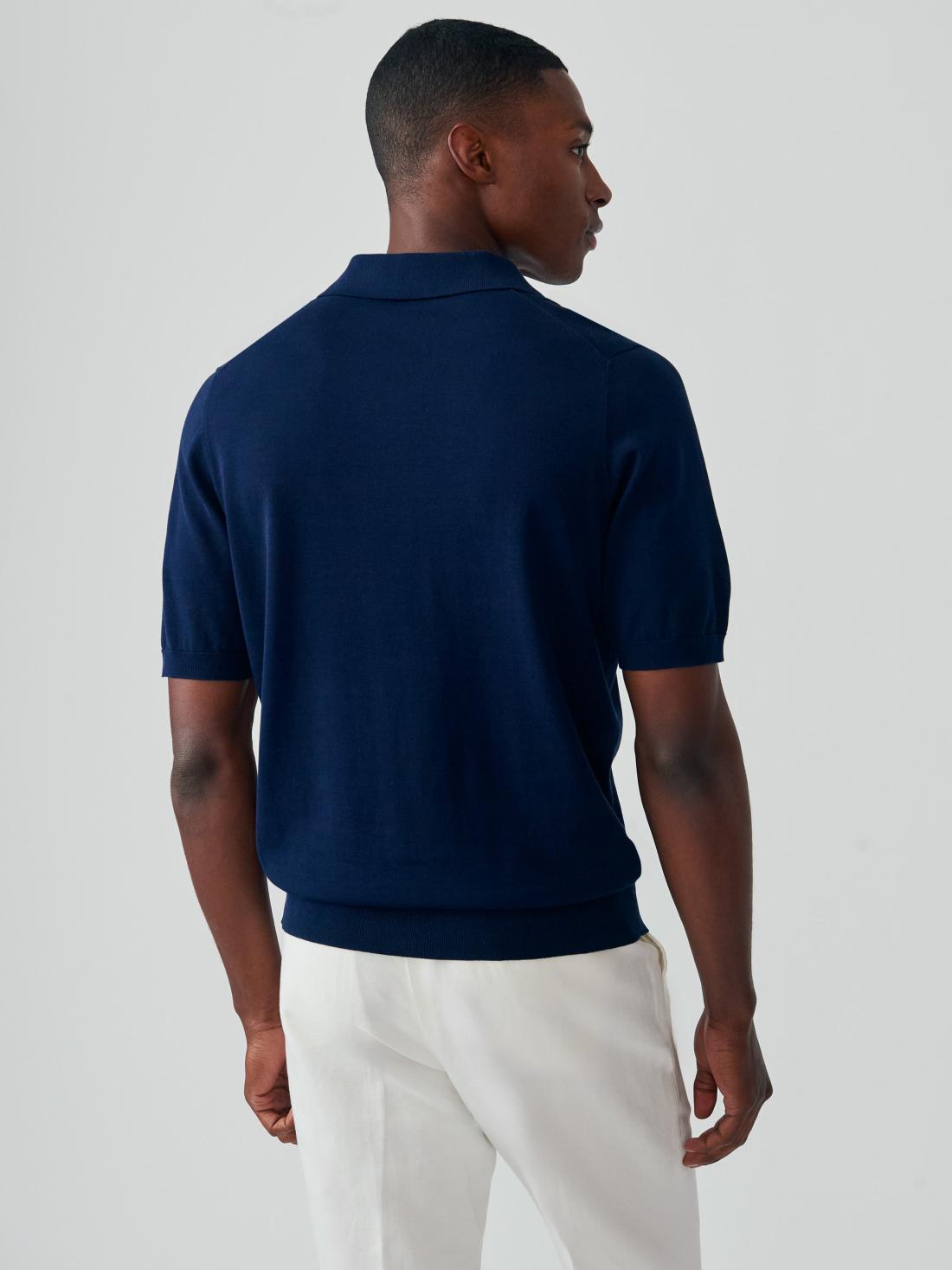 J.McLaughlin Amalfi Short Sleeve Polo Navy | Men/Women Knits &amp; Polos