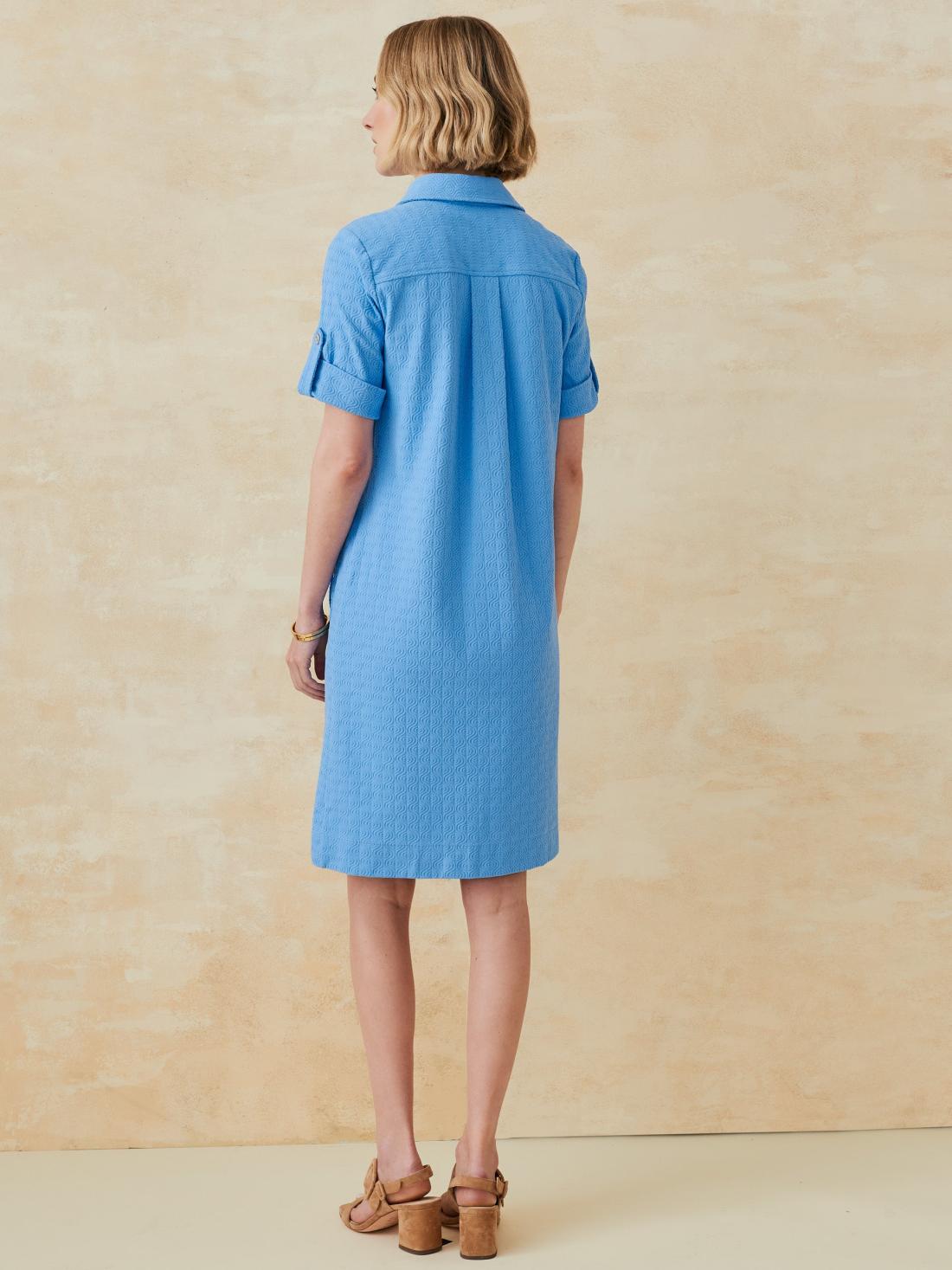 J.McLaughlin Amber Dress In Riptide Jacquard Chambray | Women Dresses