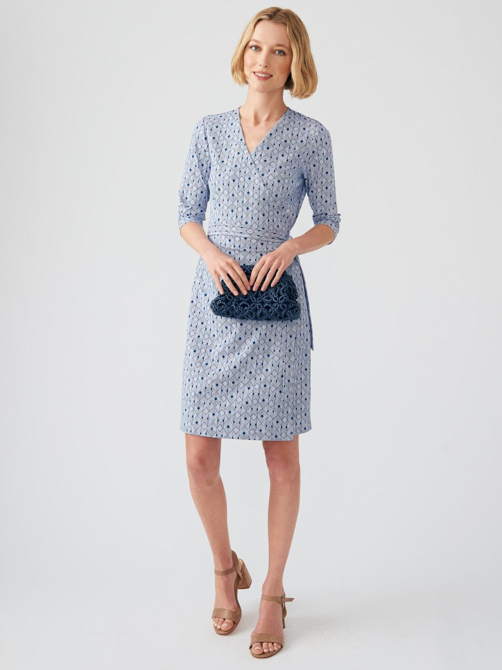J.McLaughlin Amherst Dress In Mini Ink Pop Navy/light Blue | Women Dresses