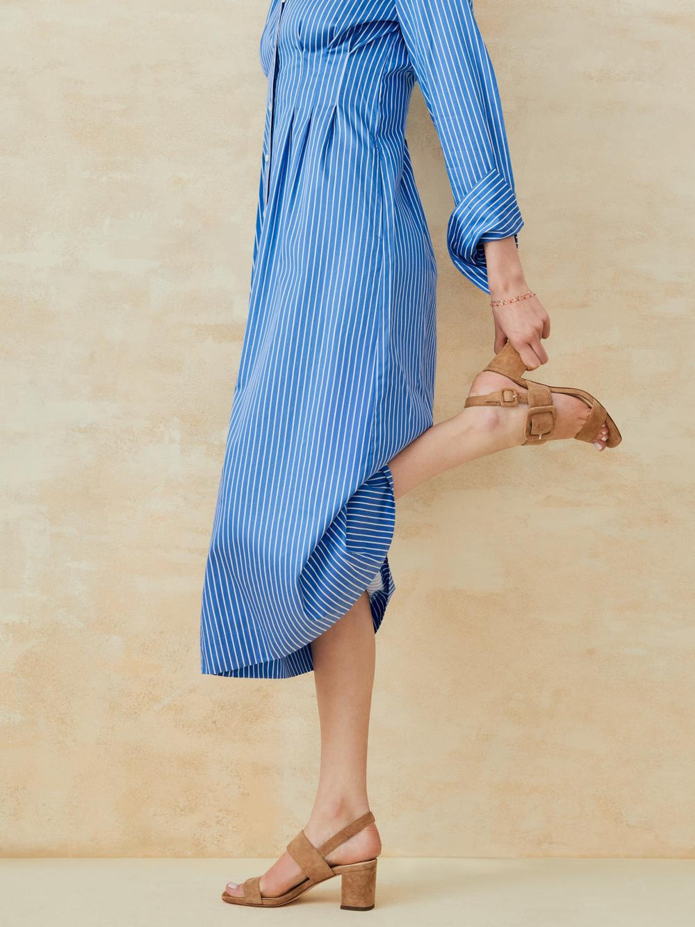 J.McLaughlin Anaya Suede Block Heels Cyprus Tan | Women Heels &amp; Wedges