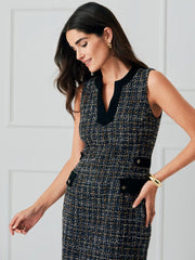 J.McLaughlin Anjali Tweed Dress Black/tan | Women Dresses