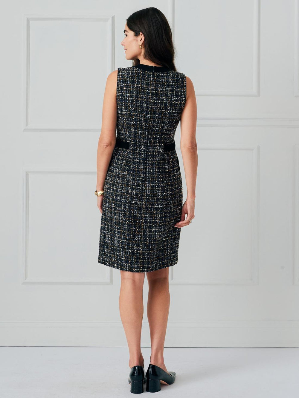J.McLaughlin Anjali Tweed Dress Black/tan | Women Dresses