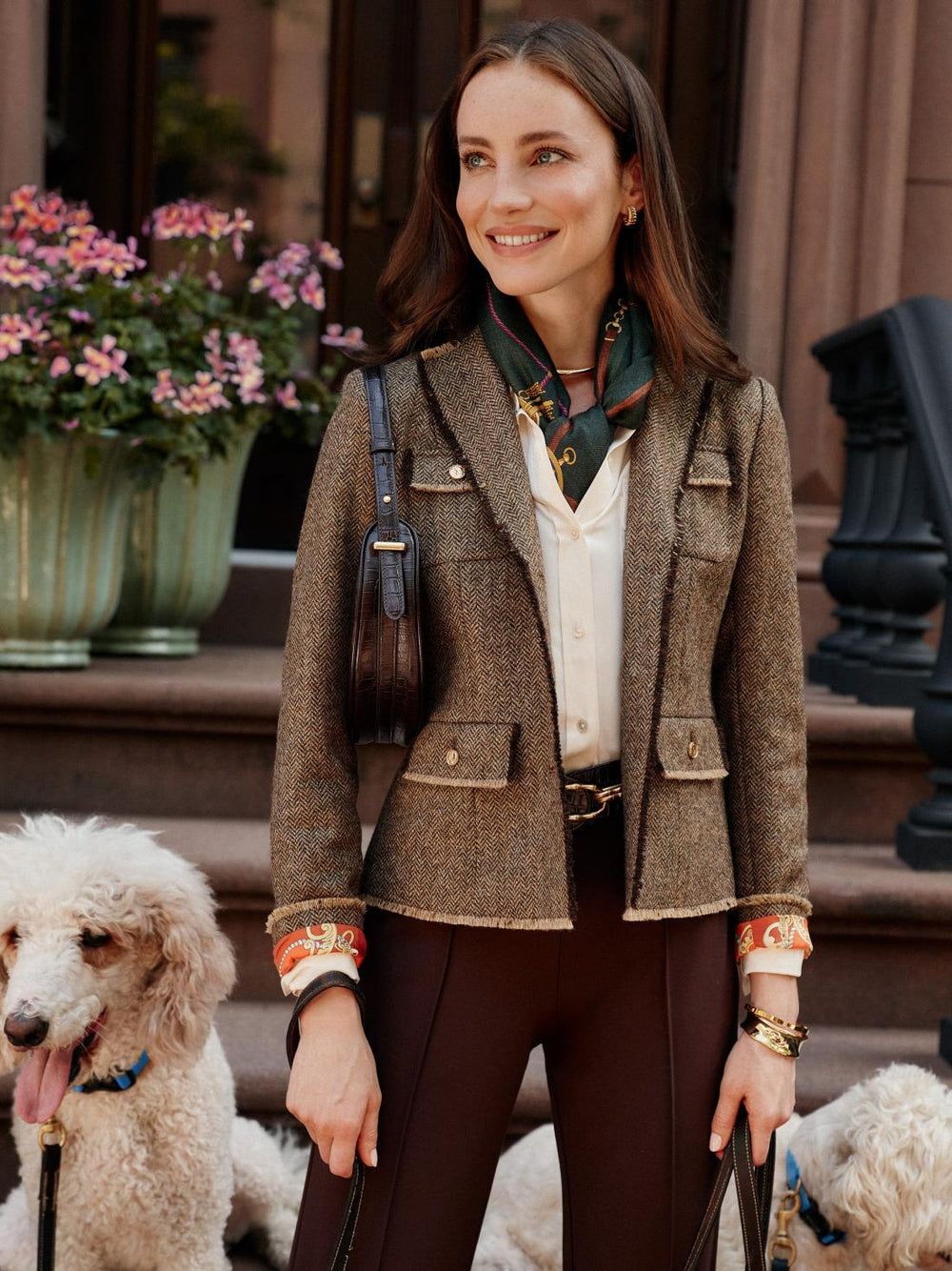 J.McLaughlin Anwen Jacket In Herringbone Coffee | Women Jackets