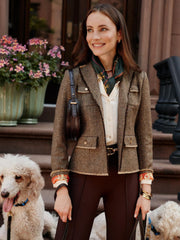 J.McLaughlin Anwen Jacket In Herringbone Coffee | Women Jackets