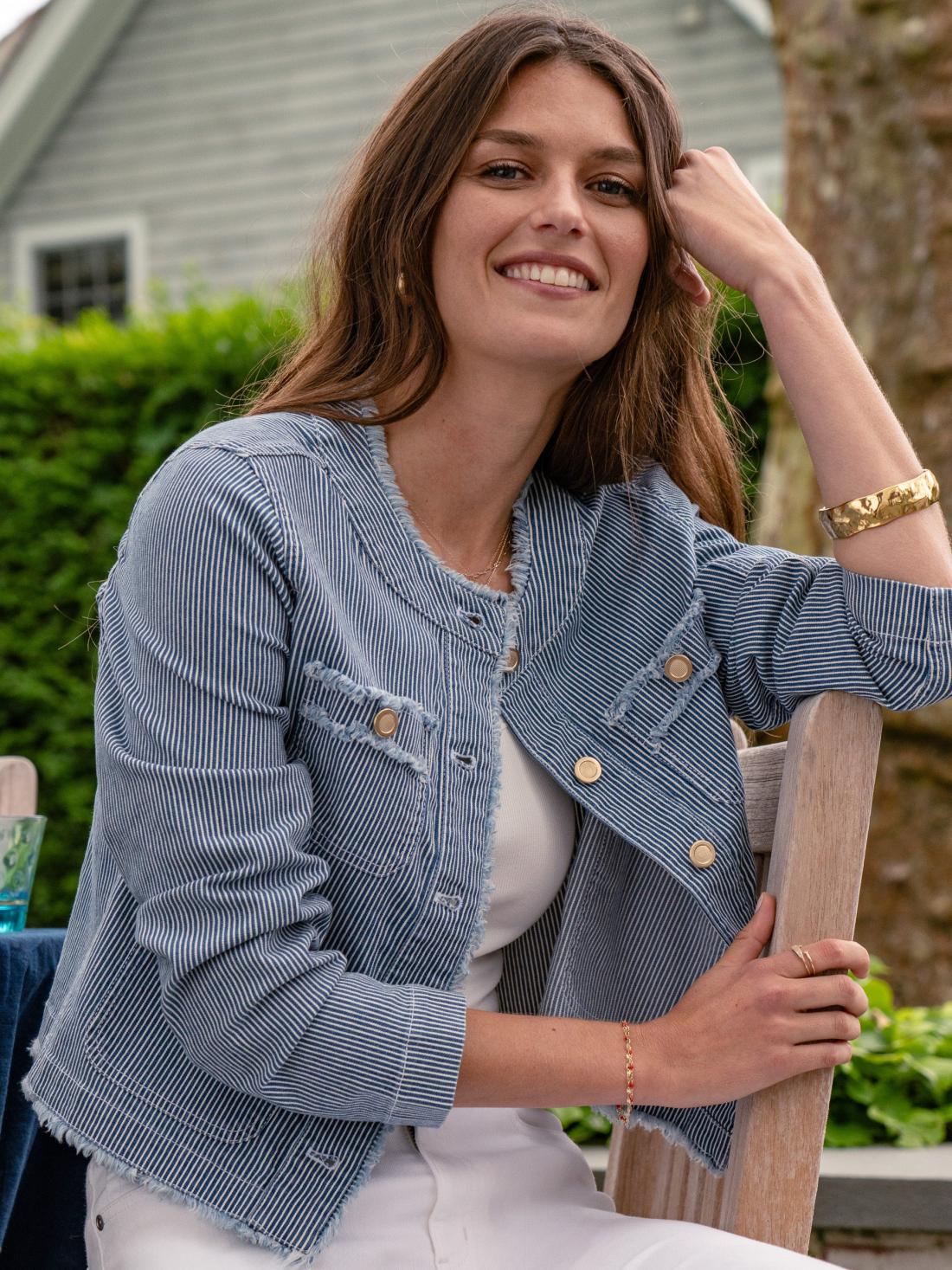 J.McLaughlin April Jacket In Stripe Denim | Women Jackets