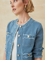 J.McLaughlin April Jacket In Stripe Denim | Women Jackets