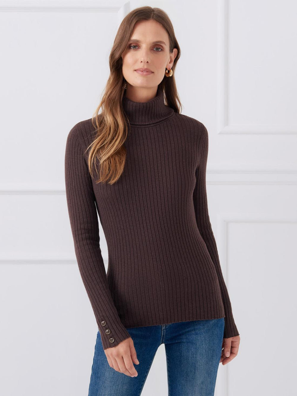 J.McLaughlin Arlette Turtleneck Brown | Women Sweaters