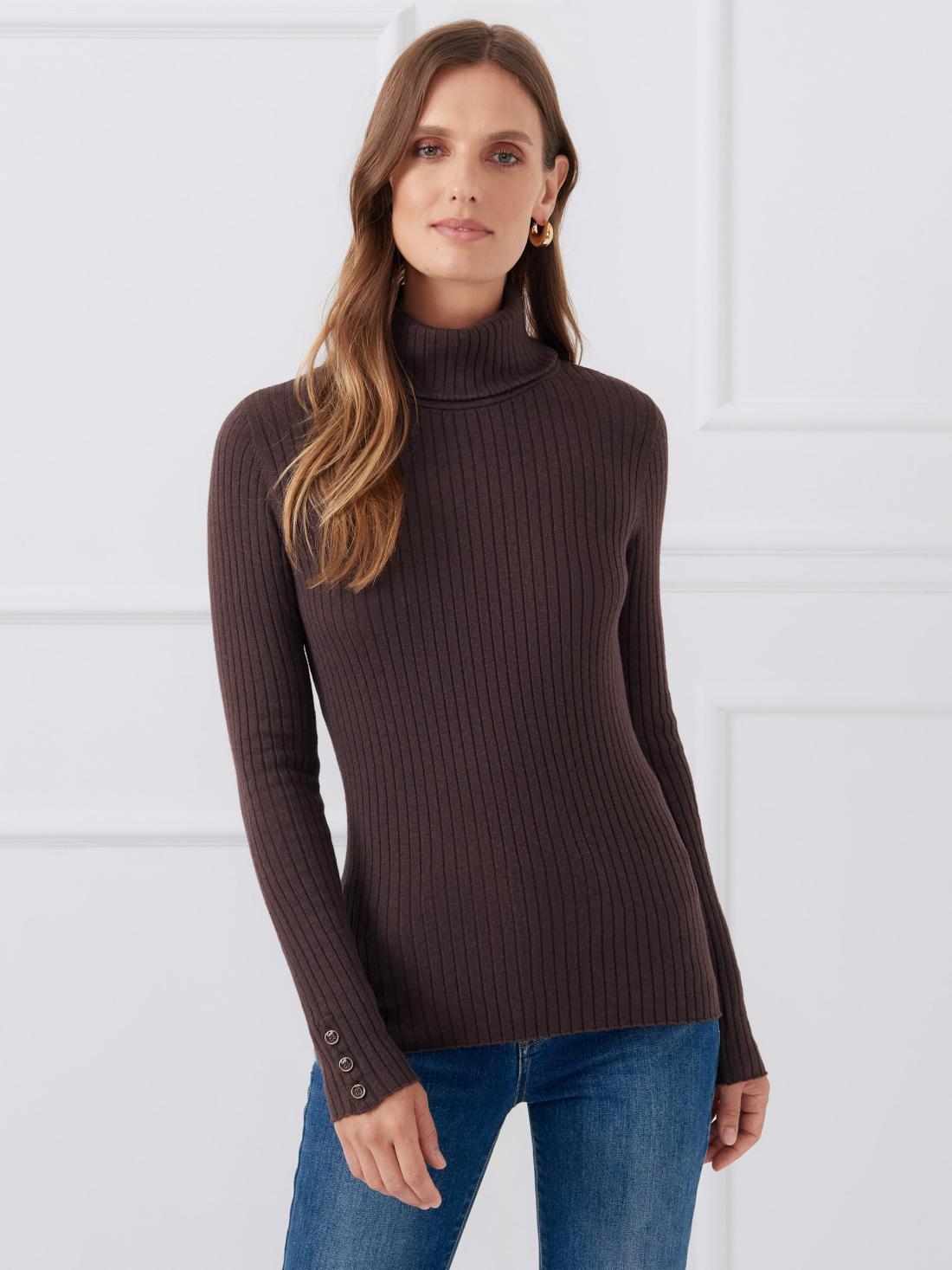 J.McLaughlin Arlette Turtleneck Brown | Women Sweaters