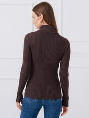J.McLaughlin Arlette Turtleneck Brown | Women Sweaters