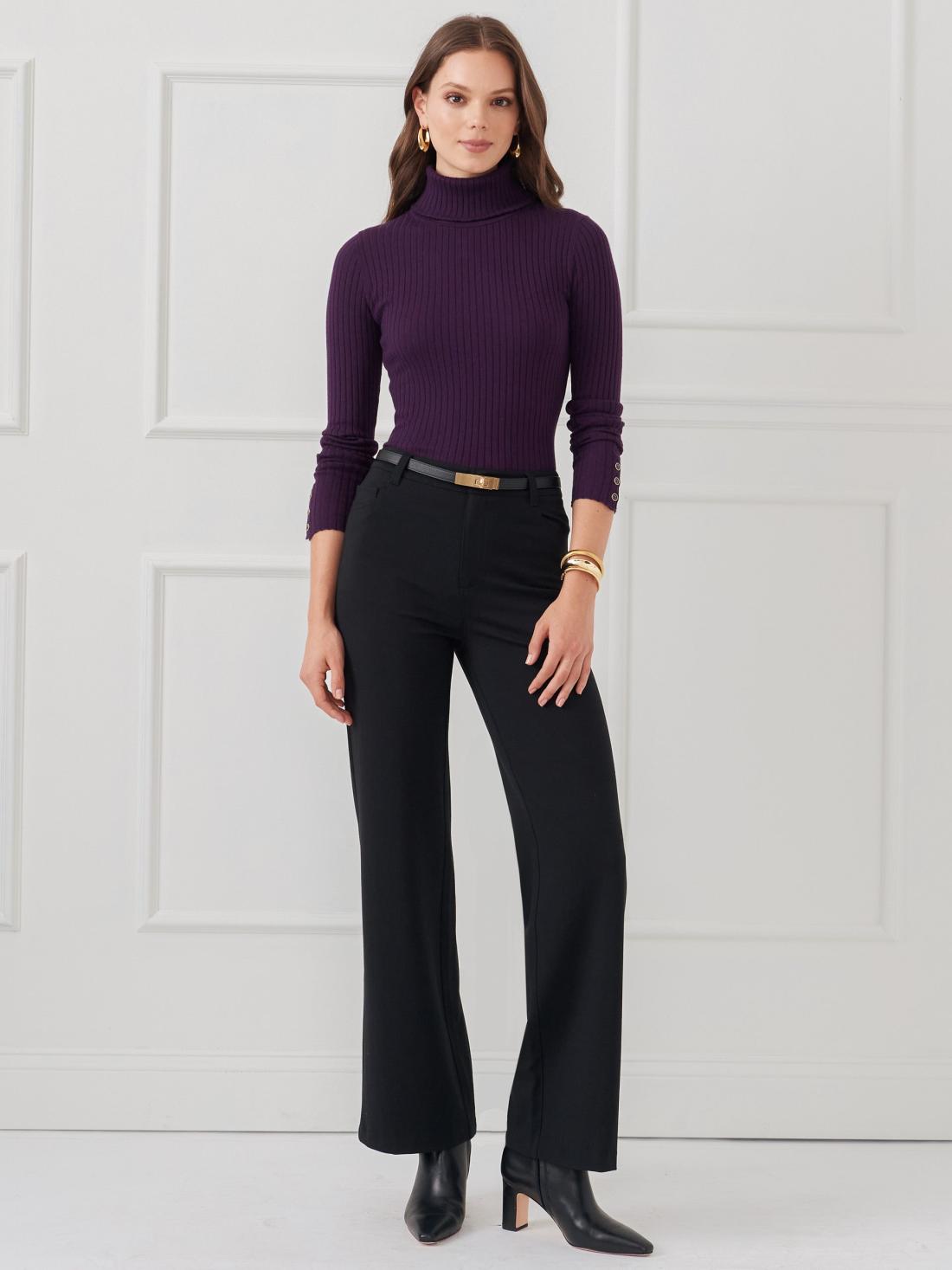 J.McLaughlin Arlette Turtleneck Eggplant | Women Sweaters