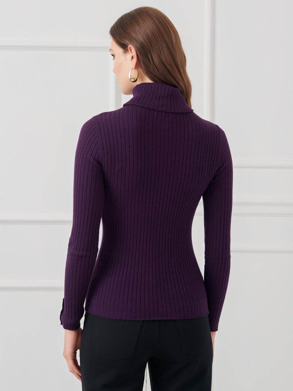 J.McLaughlin Arlette Turtleneck Eggplant | Women Sweaters