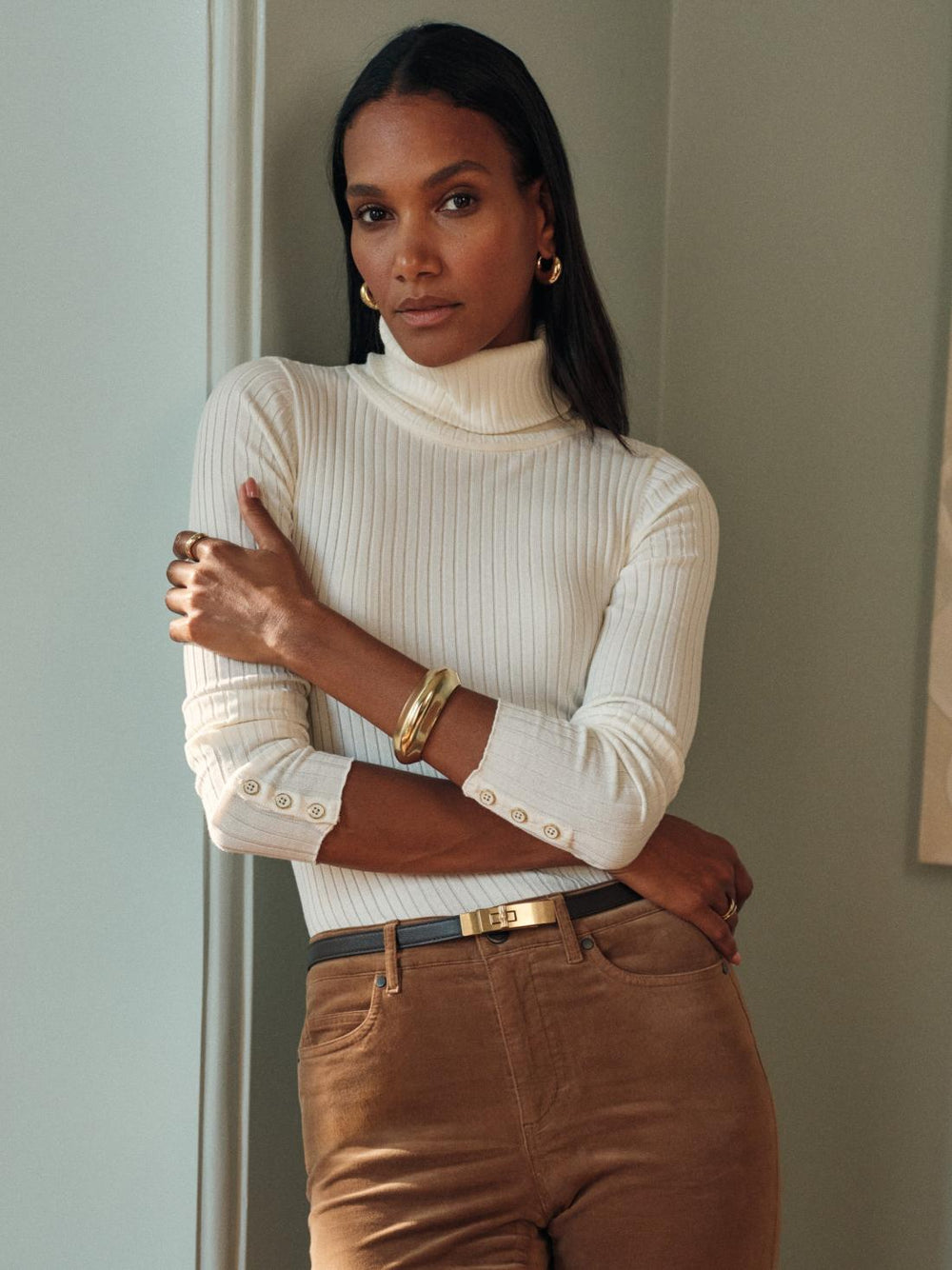 J.McLaughlin Arlette Turtleneck Egret White | Women Sweaters