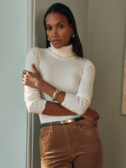 J.McLaughlin Arlette Turtleneck Egret White | Women Sweaters