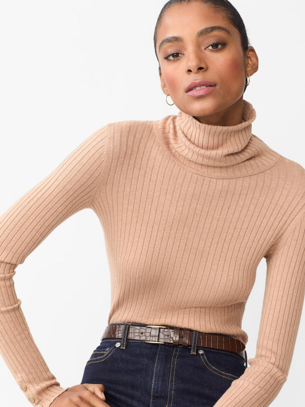 J.McLaughlin Arlette Turtleneck Heather Camel | Women Sweaters