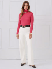 J.McLaughlin Arlette Turtleneck Heather Hot Pink | Women Sweaters