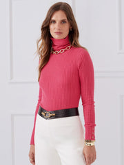 J.McLaughlin Arlette Turtleneck Heather Hot Pink | Women Sweaters