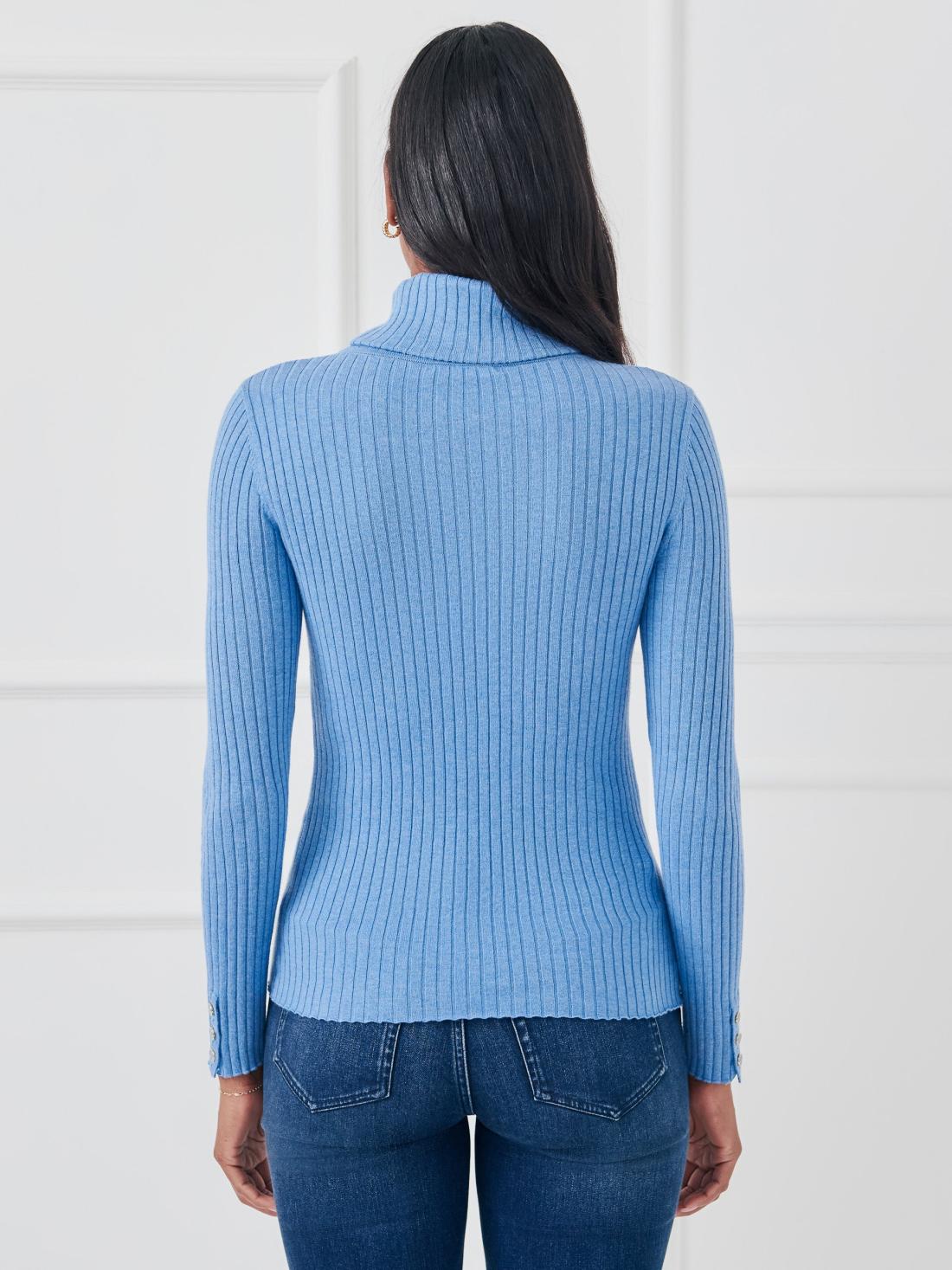J.McLaughlin Arlette Turtleneck Light Chambray | Women Sweaters