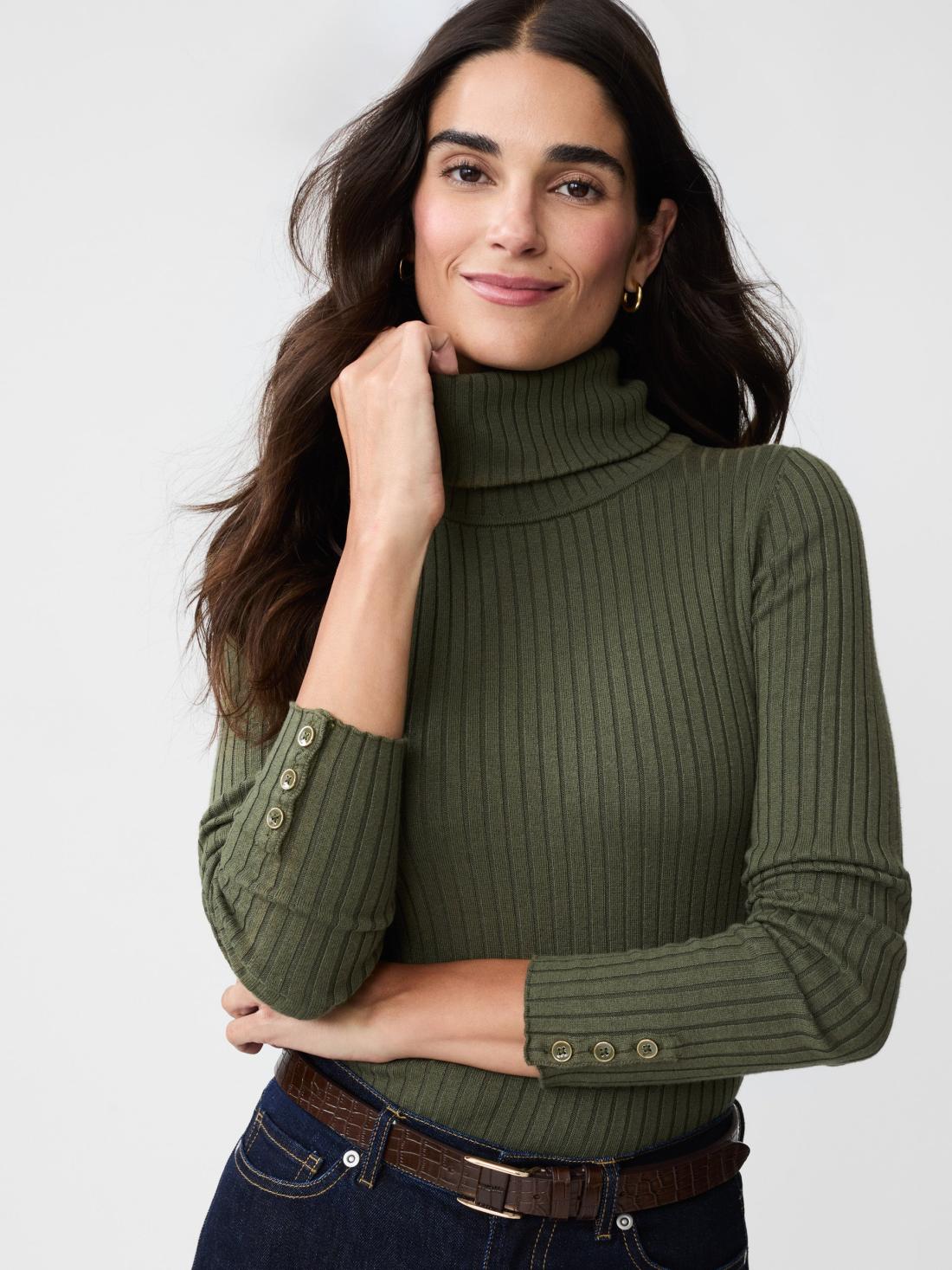J.McLaughlin Arlette Turtleneck Olive Green | Women Sweaters