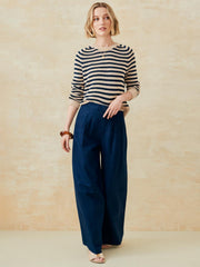 J.McLaughlin Asher Sweater In Stripe Light Khaki/navy | Women Sweaters