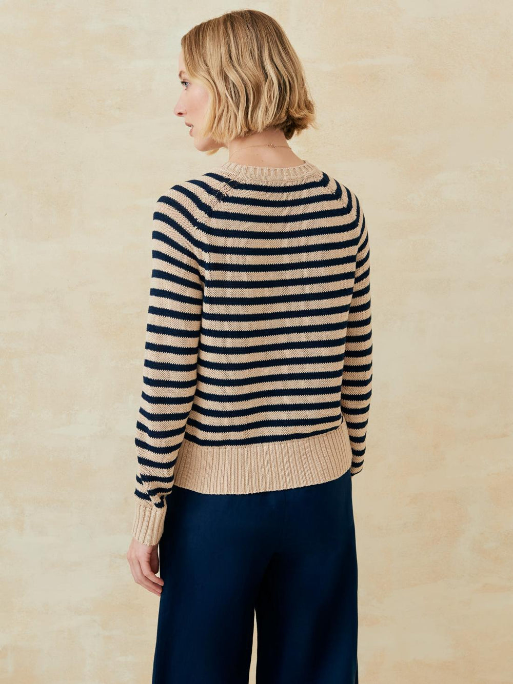 J.McLaughlin Asher Sweater In Stripe Light Khaki/navy | Women Sweaters