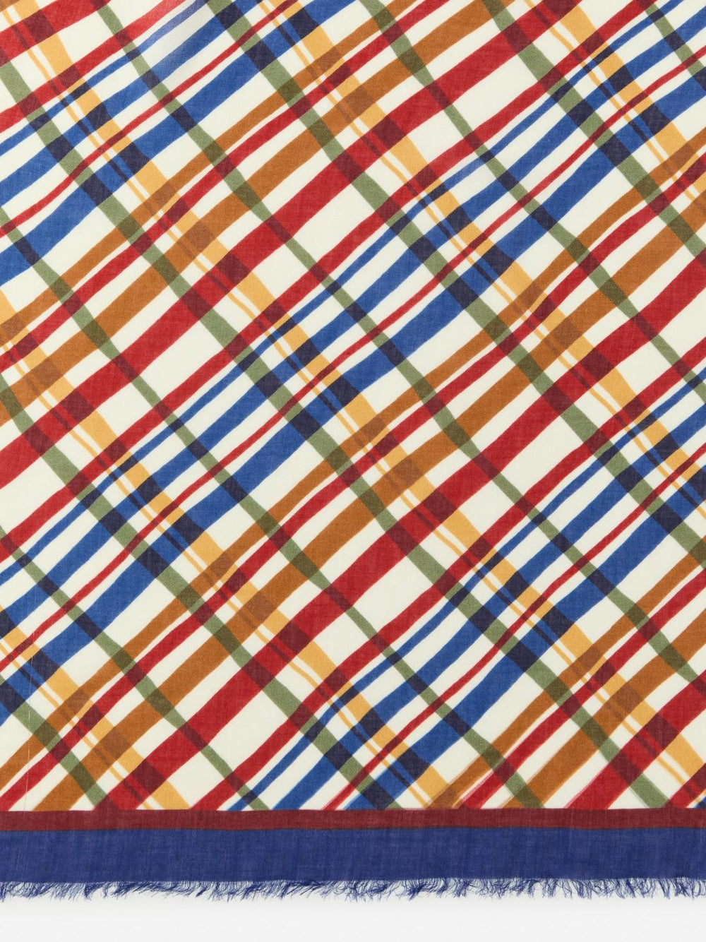 J.McLaughlin Bellini Scarf In Plaid Flourish Border Off White/multi | Women Scarves