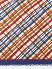 J.McLaughlin Bellini Scarf In Plaid Flourish Border Off White/multi | Women Scarves
