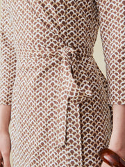 J.McLaughlin Benjamina Dress In Mini Among The Dunes Chocolate/tan | Women Dresses