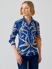 J.McLaughlin Betty Shirt In Chevalier Navy/light Blue | Women Catalina Cloth™ Dresses