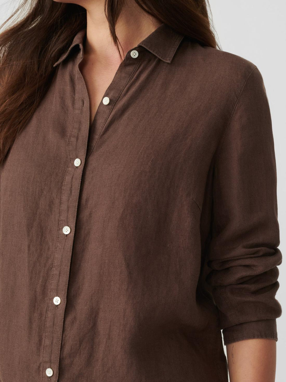 J.McLaughlin Britt Linen Shirt Dark Brown | Women Shirts &amp; Tops