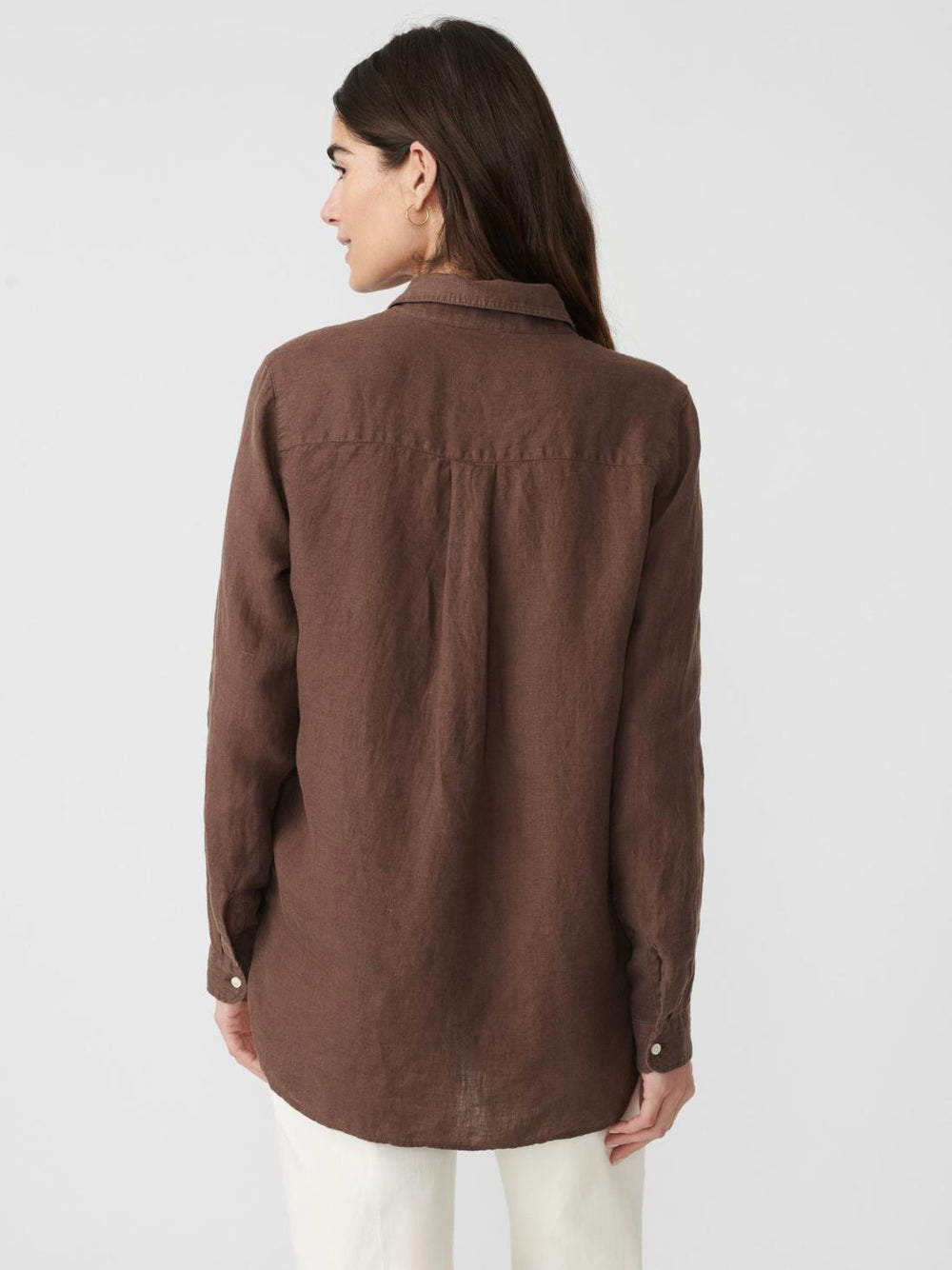 J.McLaughlin Britt Linen Shirt Dark Brown | Women Shirts &amp; Tops