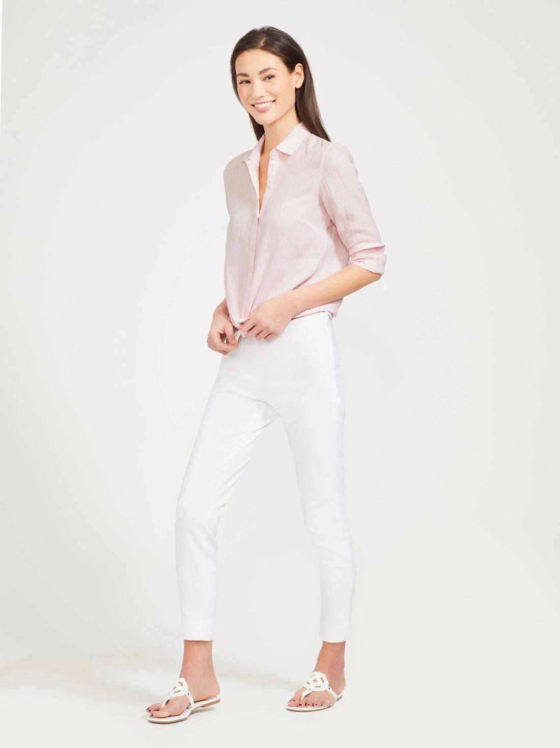 J.McLaughlin Britt Linen Shirt Light Pink | Women Shirts &amp; Tops