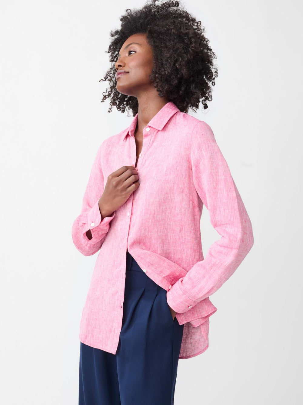 J.McLaughlin Britt Linen Shirt Persian Pink | Women Shirts &amp; Tops