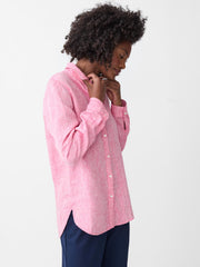J.McLaughlin Britt Linen Shirt Persian Pink | Women Shirts &amp; Tops