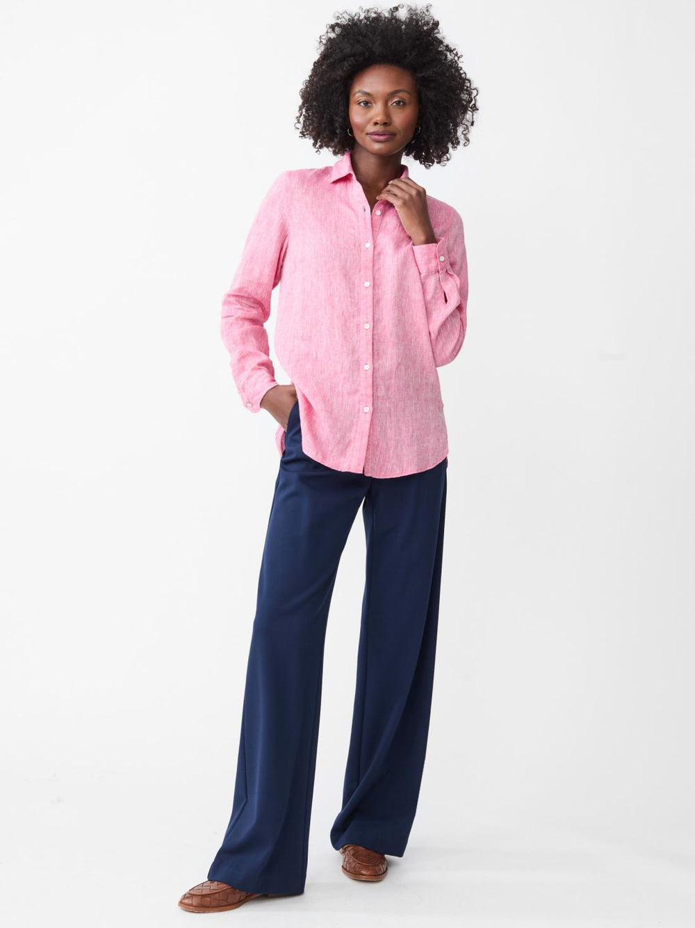 J.McLaughlin Britt Linen Shirt Persian Pink | Women Shirts &amp; Tops
