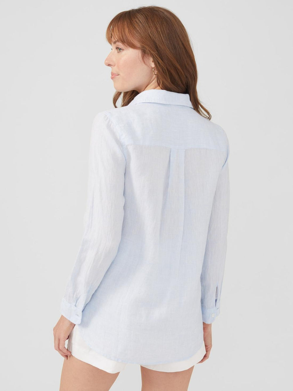 J.McLaughlin Britt Linen Shirt Sky Blue | Women Shirts &amp; Tops