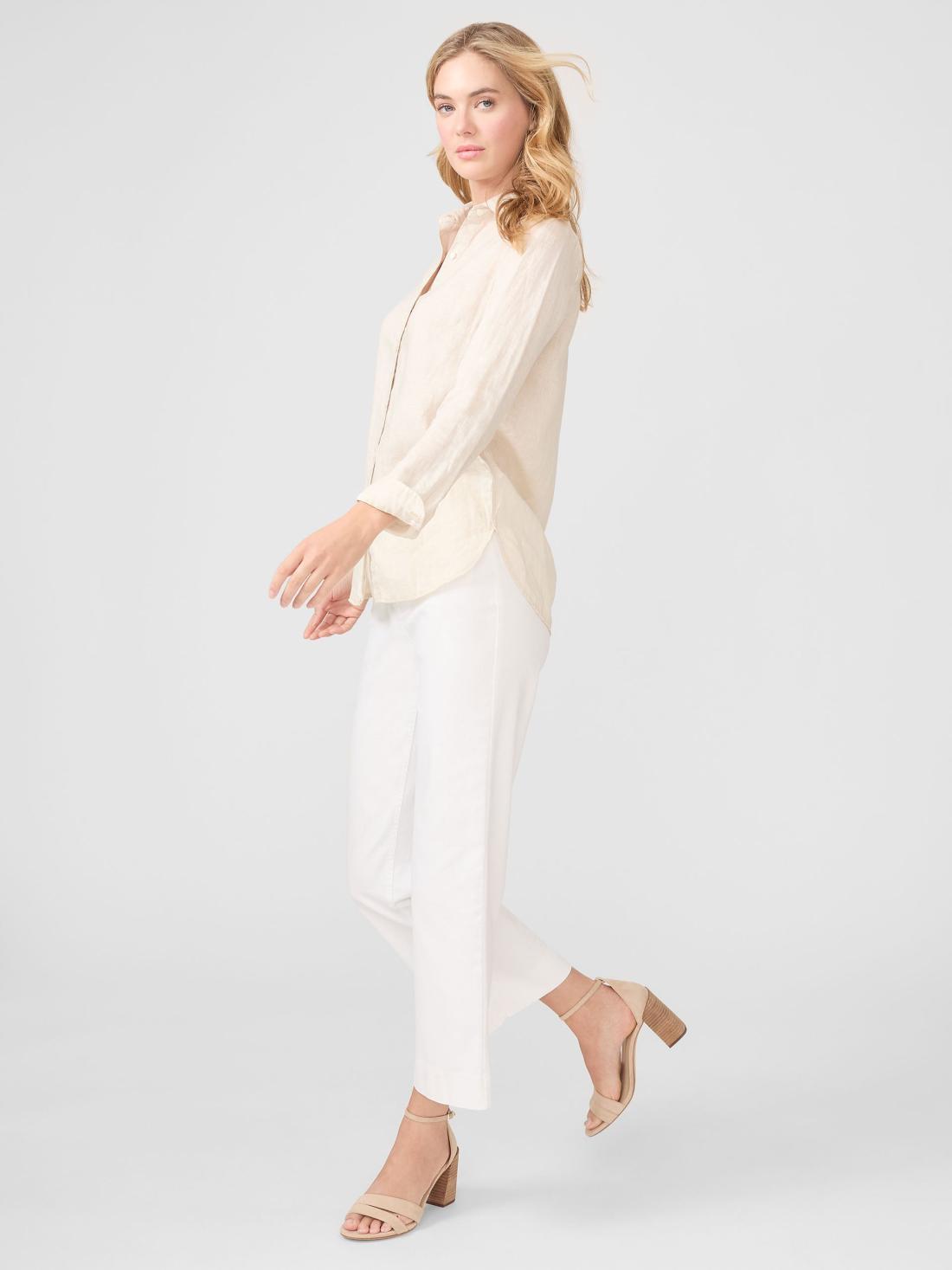 J.McLaughlin Britt Linen Shirt Tan | Women Shirts &amp; Tops