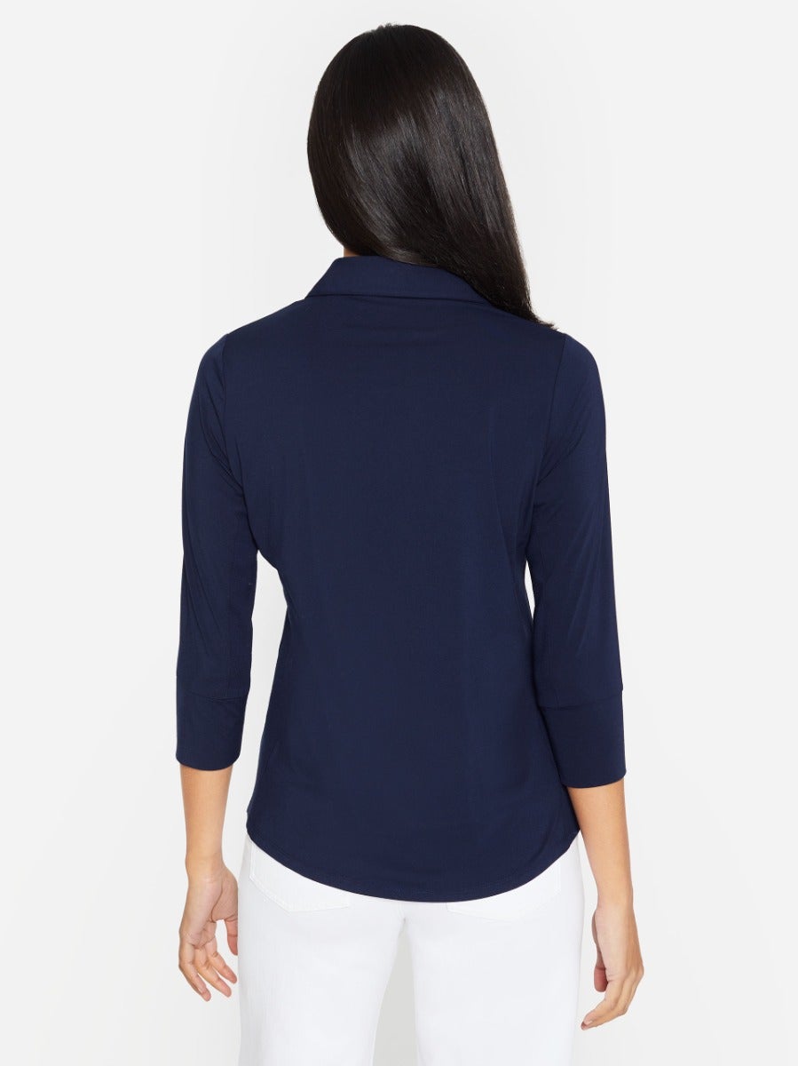J.McLaughlin Brynn Lyford Jersey Shirt Winter Navy | Women Shirts &amp; Tops