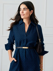 J.McLaughlin Cagney Dress In Foulard Navy | Women Dresses