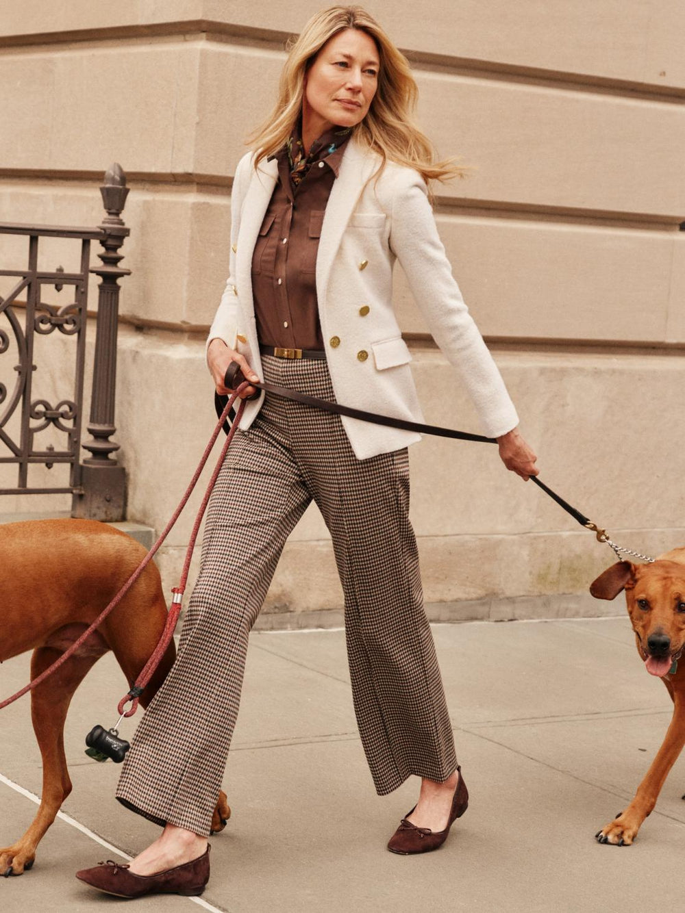 J.McLaughlin Calder Pants In Houndstooth Jacquard Cream/brown/black | Women Pants